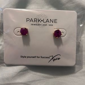 Gold Park Lane Pink Stud Earrings